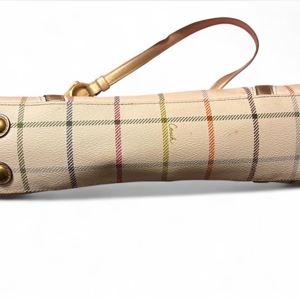 Coach Checkered Shoulder Bag - Gold and Multicolor - Picture 3 of 7